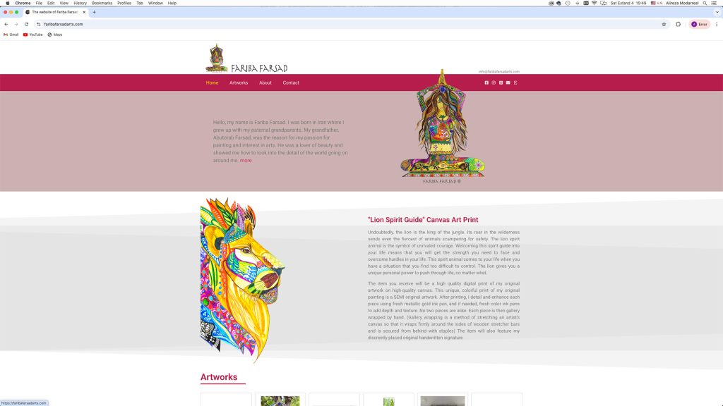 سایت فریبا فرساد سازنده: علیرضا مدرسی قوامی Alireza Modarresi Ghavami